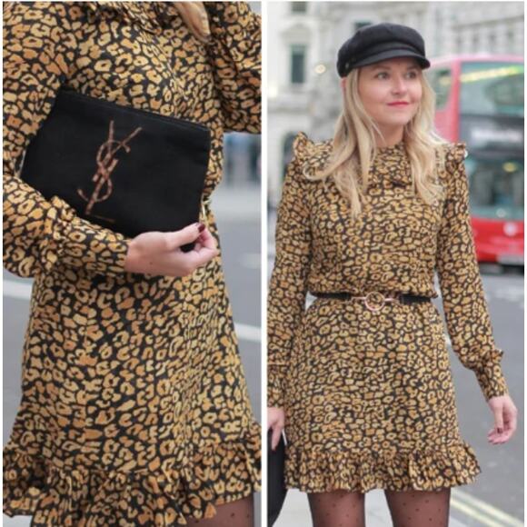 Who What Wear Target 3X Leopard Chiffon Ruffle Dress - Picture 5 of 11